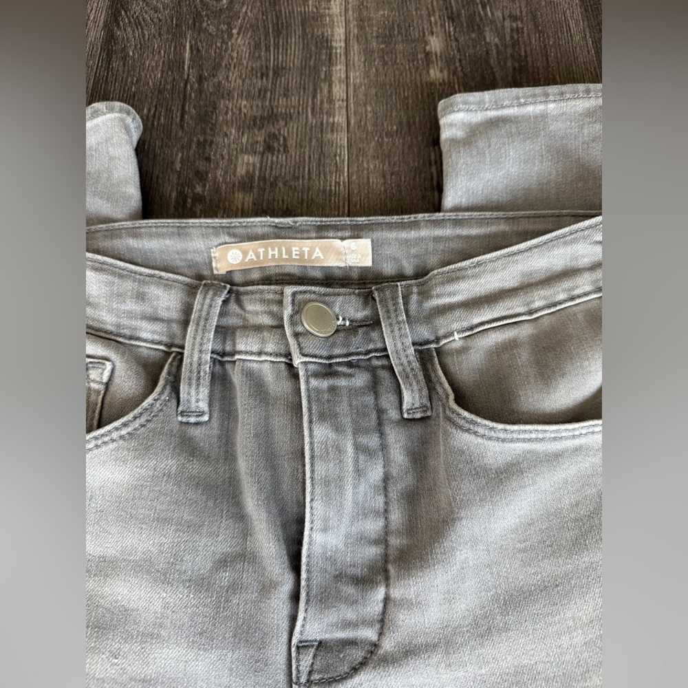 Athleta Sculptek Mid-Rise Skinny Jeans Gray Wash Size 6 - Picture 5 of 10